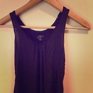Loft Navy Blue Polka Dot Tank, XXSP